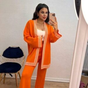 Compleu dama tricot ZGR portocaliu - imagine 2