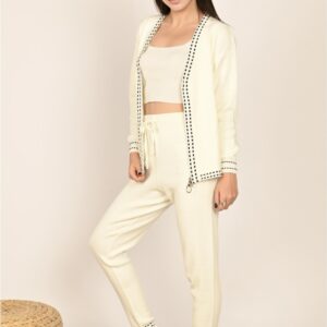 Compleu dama tricotat Noody alb - imagine 2