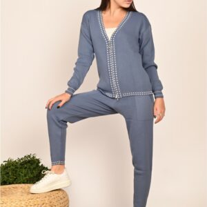 Compleu dama tricotat Noody bleumarin - imagine 2