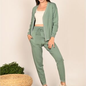 Compleu dama tricotat Noody vernil - imagine 2