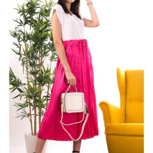 Fusta dama cu Pliuri Solares Fucsia - imagine 1