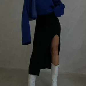 Fusta dama tricot Anda negru - imagine 1