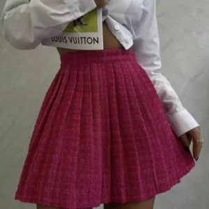 Fusta dama tricot SchoolGirl roz - imagine 1