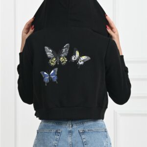 Hanorac Sport dama Butterfly Negru - imagine 3