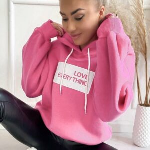 Hanorac dama VATUIT Love Everything roz - imagine 1