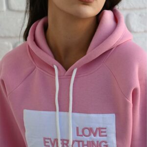Hanorac dama VATUIT Love Everything roz - imagine 3