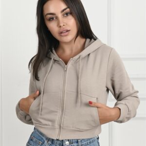 Hanorac scurt dama Emma bej - imagine 1