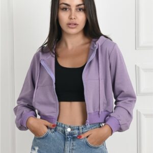 Hanorac scurt dama Emma mov - imagine 4