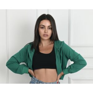 Hanorac scurt dama Emma verde - imagine 2
