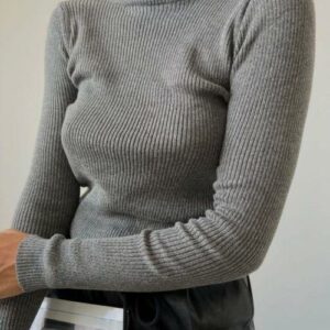 Maleta dama tricot Jullia gri - imagine 1