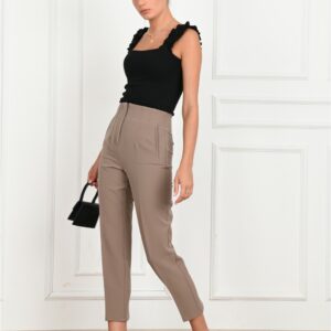 Pantaloni casual dama Donna bej - imagine 1
