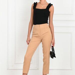 Pantaloni casual dama Donna crem - imagine 2