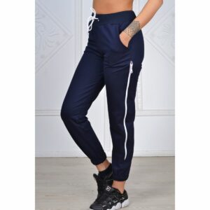 Pantaloni casual dama ZipMeUp bleumarin - imagine 2