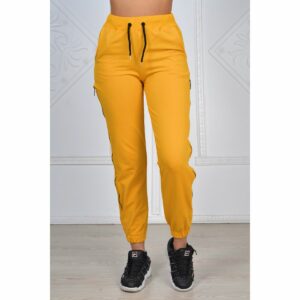 Pantaloni casual dama ZipMeUp galben - imagine 3