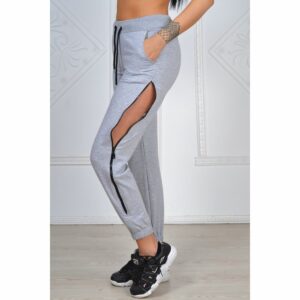 Pantaloni casual dama ZipMeUp gri - imagine 1