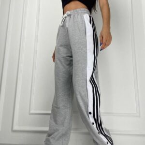Pantaloni dama cu capse Gya gri - imagine 1