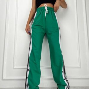 Pantaloni dama cu capse Gya verde - imagine 2