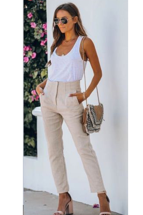 Pantaloni dama office Melinka bej