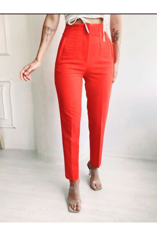 Pantaloni dama office Melinka oranj
