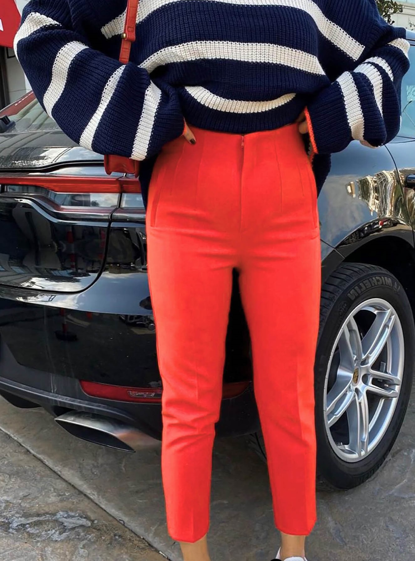 Pantaloni dama office Melinka oranj