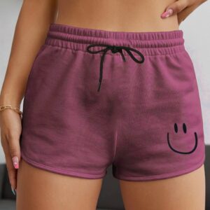 Pantaloni scurti SmileyFace grena - imagine 1