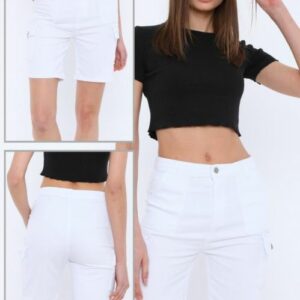 Pantaloni scurti dama Anays Alb - imagine 1
