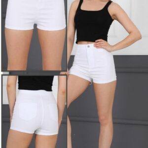 Pantaloni scurti dama Anya Alb - imagine 1