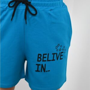 Pantaloni scurti dama Believe In Albastru - imagine 2