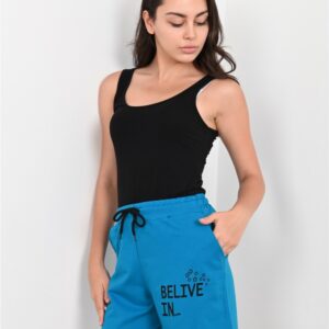 Pantaloni scurti dama Believe In Albastru - imagine 1