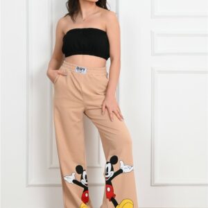 Pantaloni sport dama Mickey bej - imagine 3