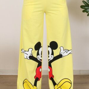 Pantaloni sport dama Mickey galben - imagine 1