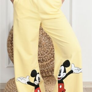 Pantaloni sport dama Mickey galben - imagine 2