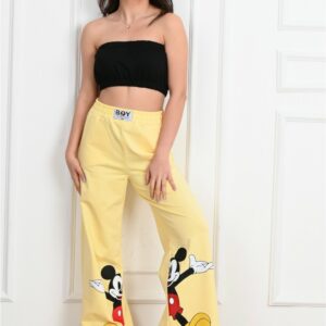 Pantaloni sport dama Mickey galben - imagine 4