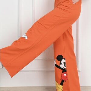 Pantaloni sport dama Mickey portocaliu - imagine 4