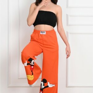 Pantaloni sport dama Mickey portocaliu - imagine 2