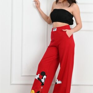 Pantaloni sport dama Mickey rosu - imagine 4
