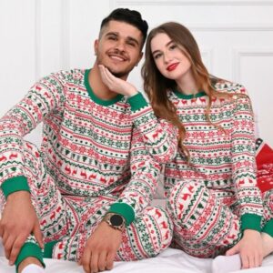 Pijama barbat motive Craciun Festiv - imagine 1