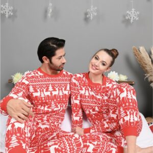 Pijama barbat motive Craciun Red - imagine 1