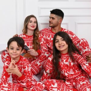 Pijama copii motive Craciun Red - imagine 3
