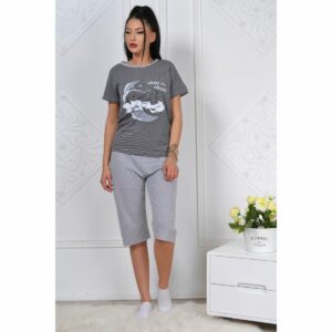Pijama dama Sleep On Clouds gri - imagine 1