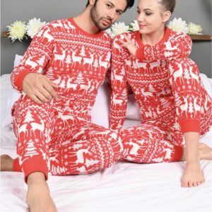Pijama dama motive Craciun Red - imagine 2
