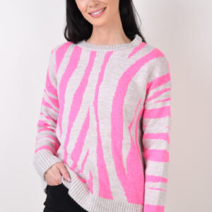 Pulover dama Pieces Tebra Azalea Roz - imagine 1