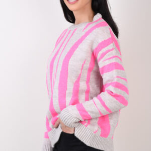 Pulover dama Pieces Tebra Azalea Roz - imagine 2