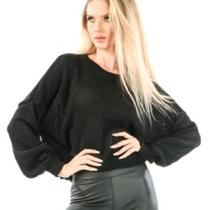 Pulover dama Tricotat Lyla Negru - imagine 1