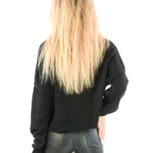 Pulover dama Tricotat Lyla Negru - imagine 2