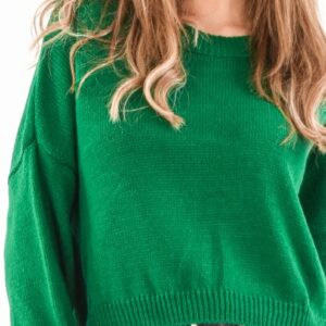 Pulover dama Tricotat Lyla Verde - imagine 3