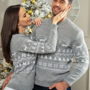 Pulover barbat casual Ren gri - imagine 2