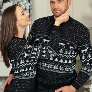 Pulover dama casual Ren negru - imagine 2