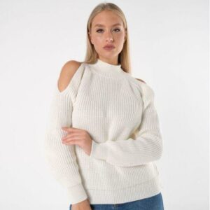 Pulover dama oversize Daya alb - imagine 1