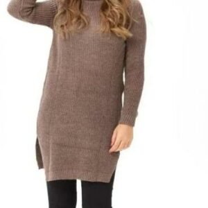 Pulover lung dama Ann bej - imagine 1
